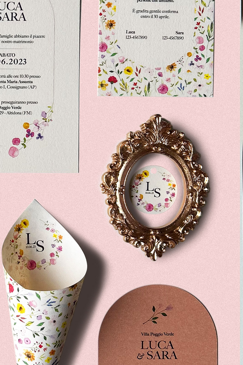 Tag Bomboniera Collezione Botanica - Coordinato matrimoniale elegante e romantico ispirato alla natura Tag Bomboniera Collezione Botanica