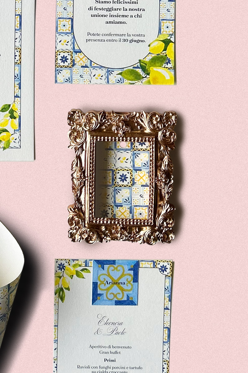 Tag Bomboniera Collezione La Dolce Vita - Coordinato matrimoniale in stile mediterraneo per un matrimonio romantico Tag Bomboniera Collezione La Dolce Vita