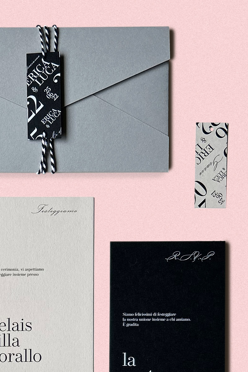 Tag Bomboniera Collezione Ti Amo - Coordinato matrimoniale moderno ispirata al design tipografico Tag Bomboniera Collezione Ti Amo